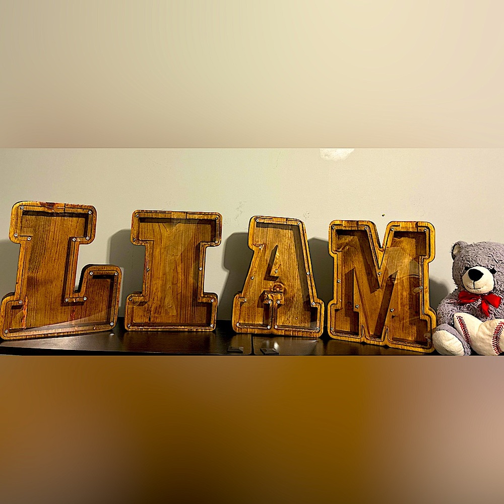 Custom letter piggy bank